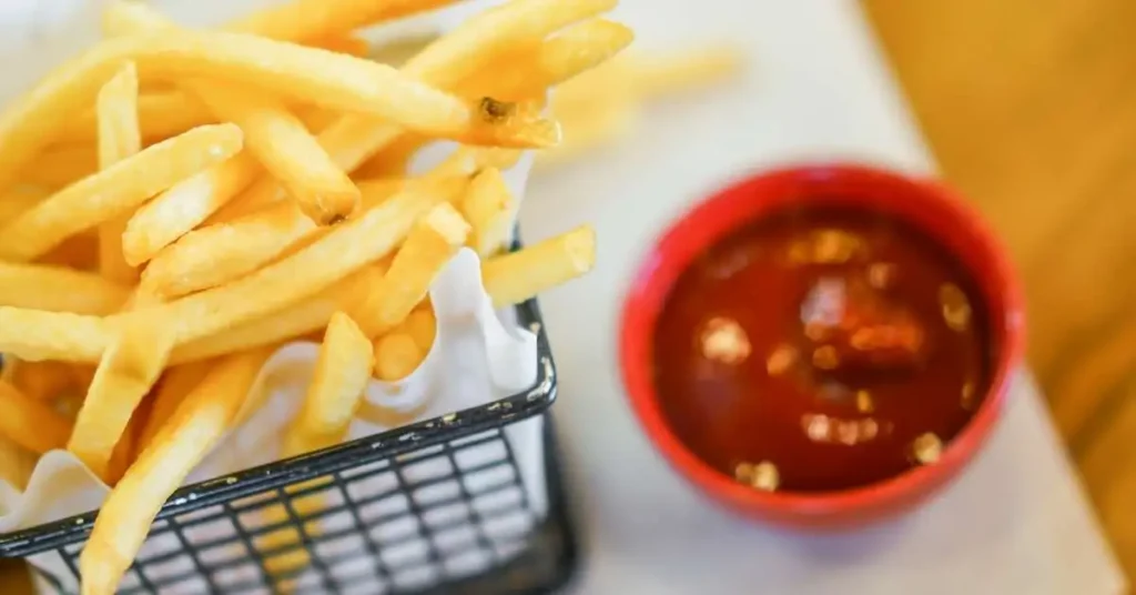 Air Fried French Fries served with dipping sauces
