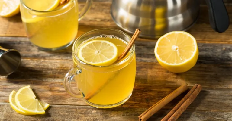 A warm Classic Hot Toddy served in a glass mug with a lemon slice, cinnamon stick, and steam rising.