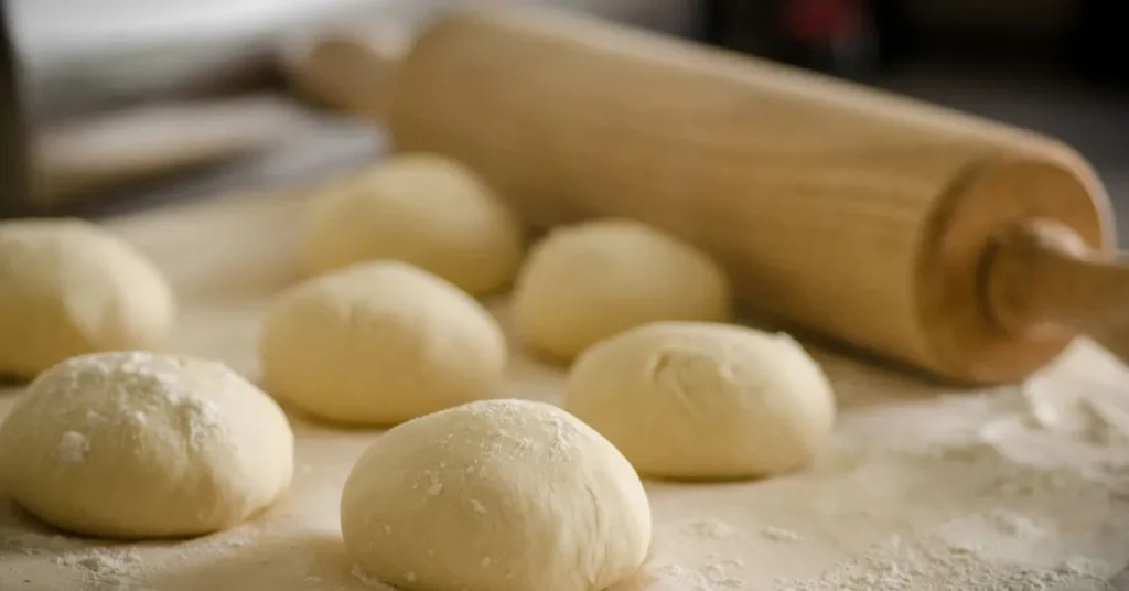 Baking cake mix cookies until golden around the edges.