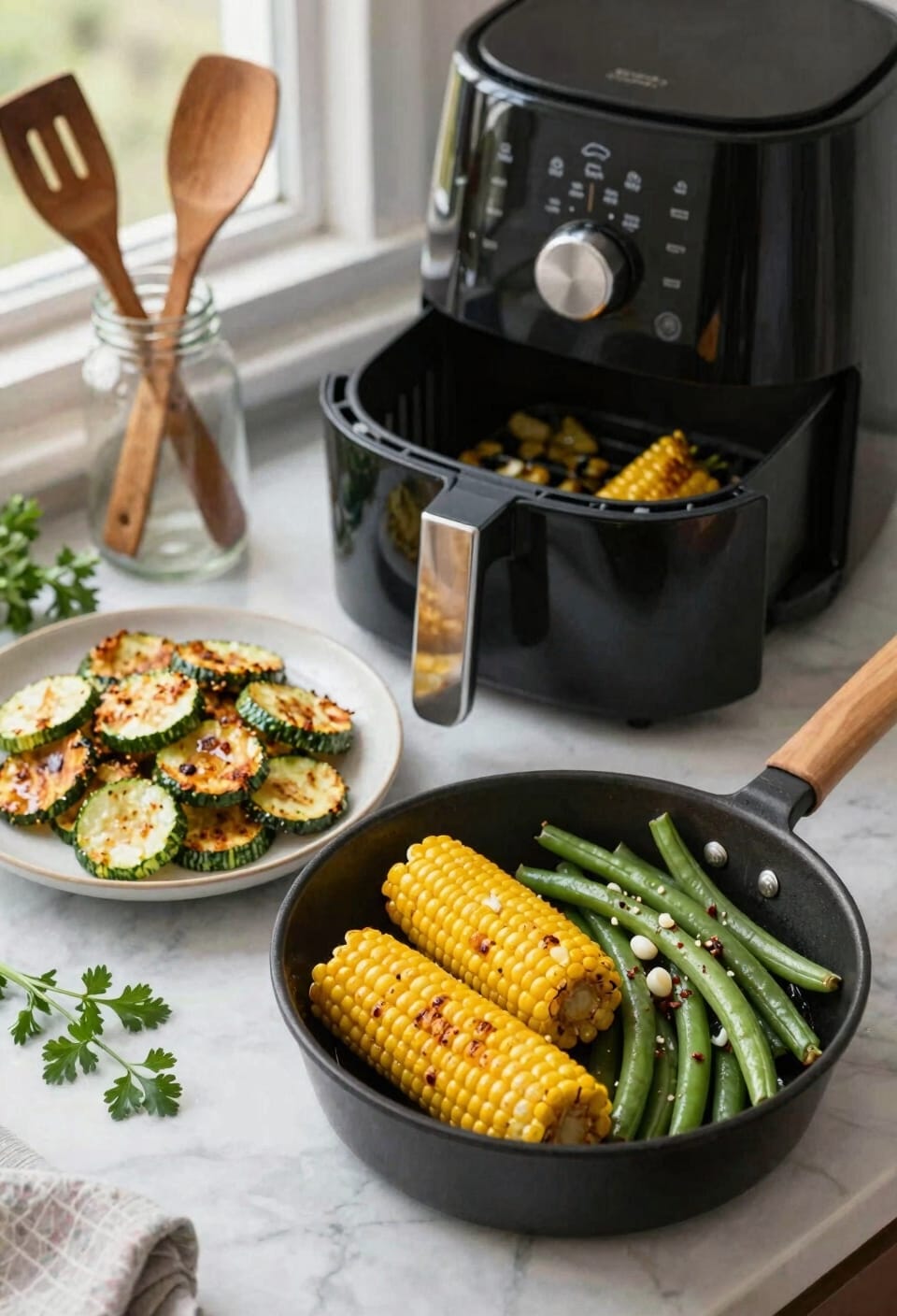 crispy garlic potato air fryer