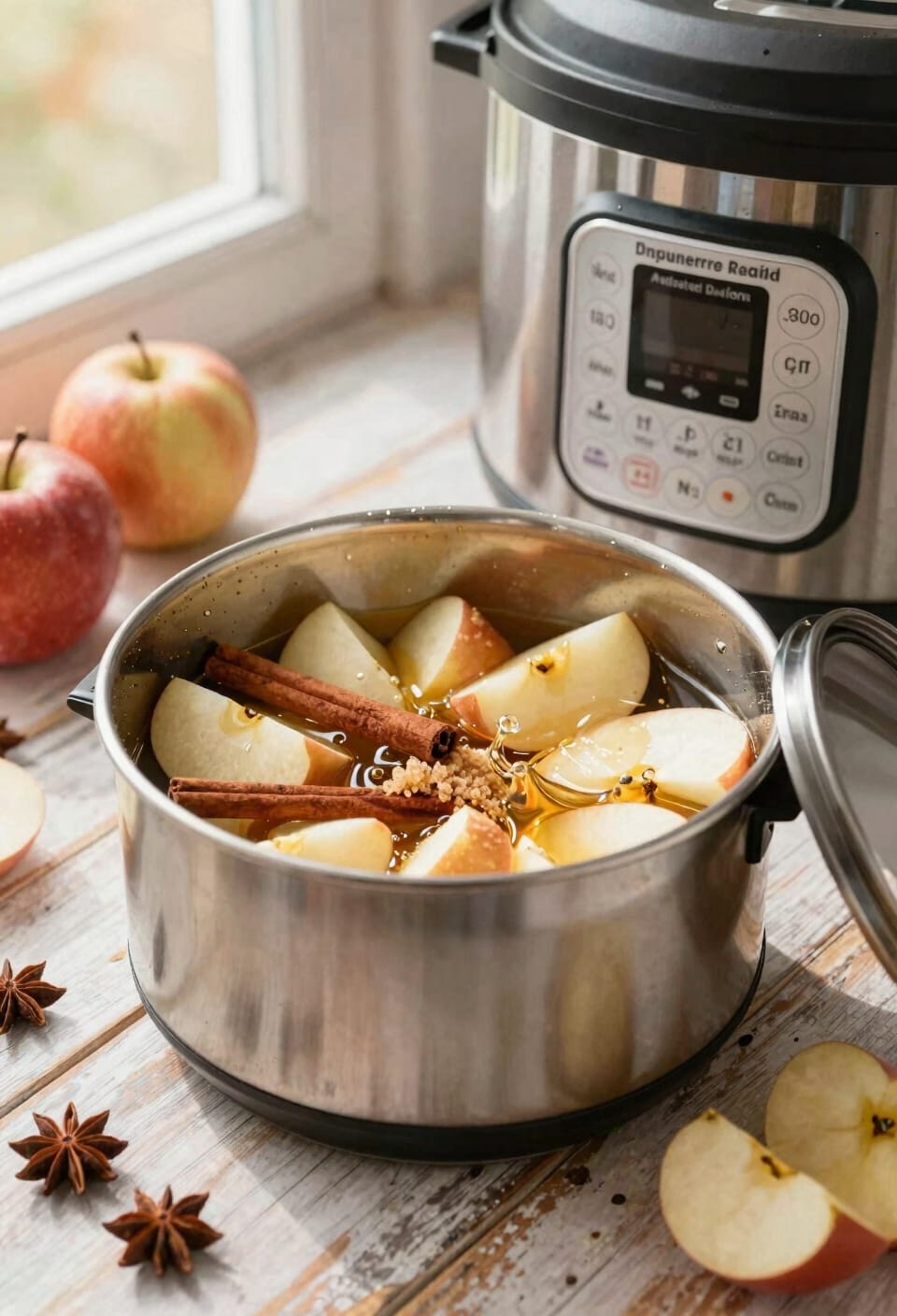 pressure cooked apples with spices