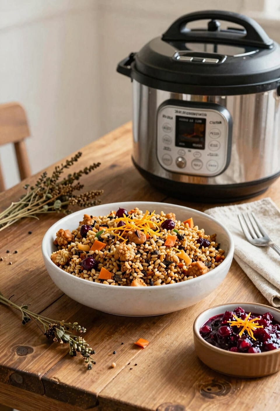 pressure cooked holiday grains and sides
