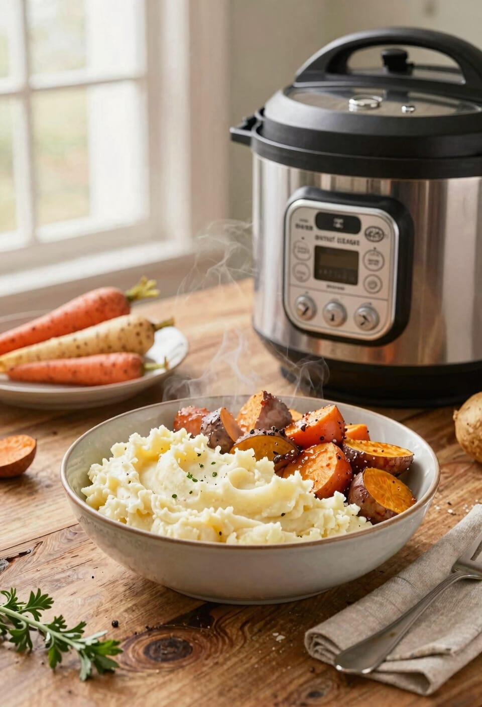 pressure cooked potatoes and sides