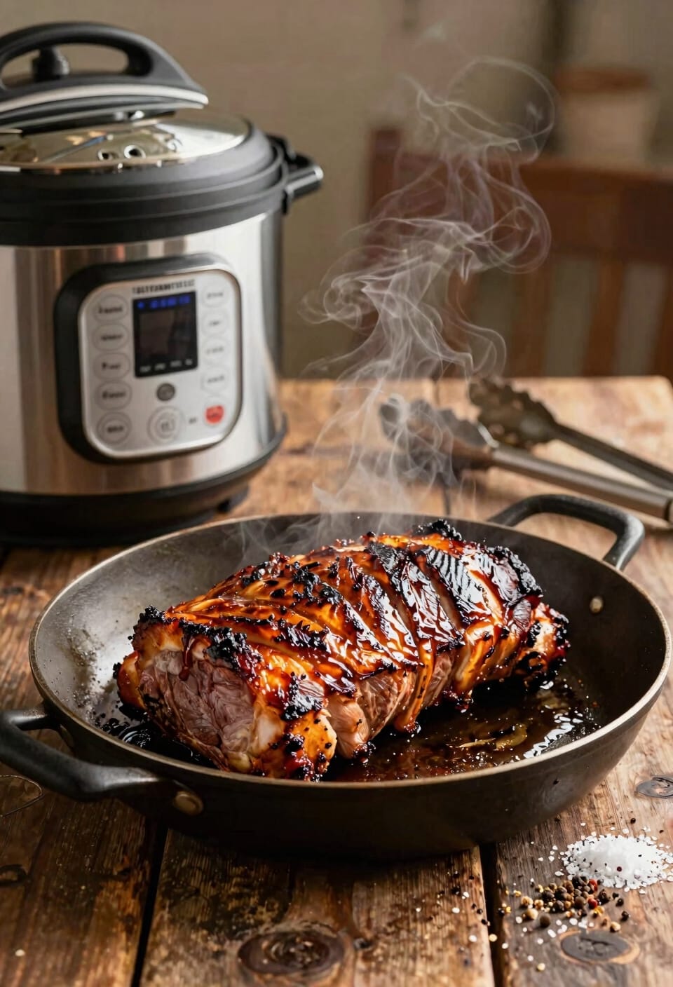sear pork to build flavor