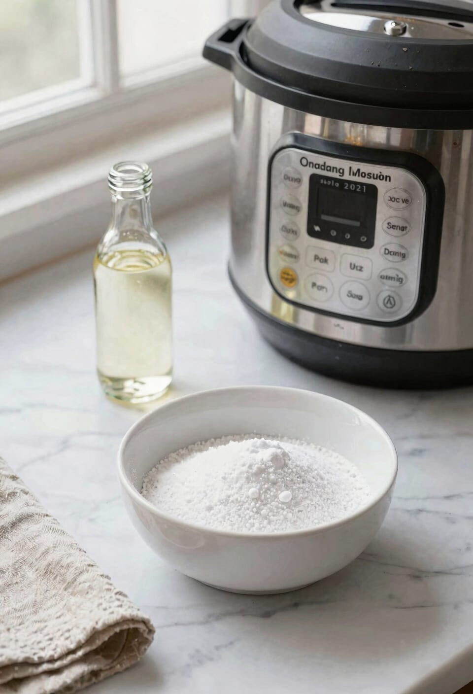 vinegar and baking paste